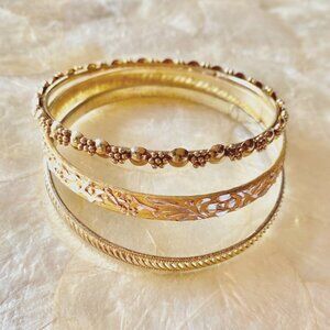 3 For $25 Gold Tone Bangle Set of Three